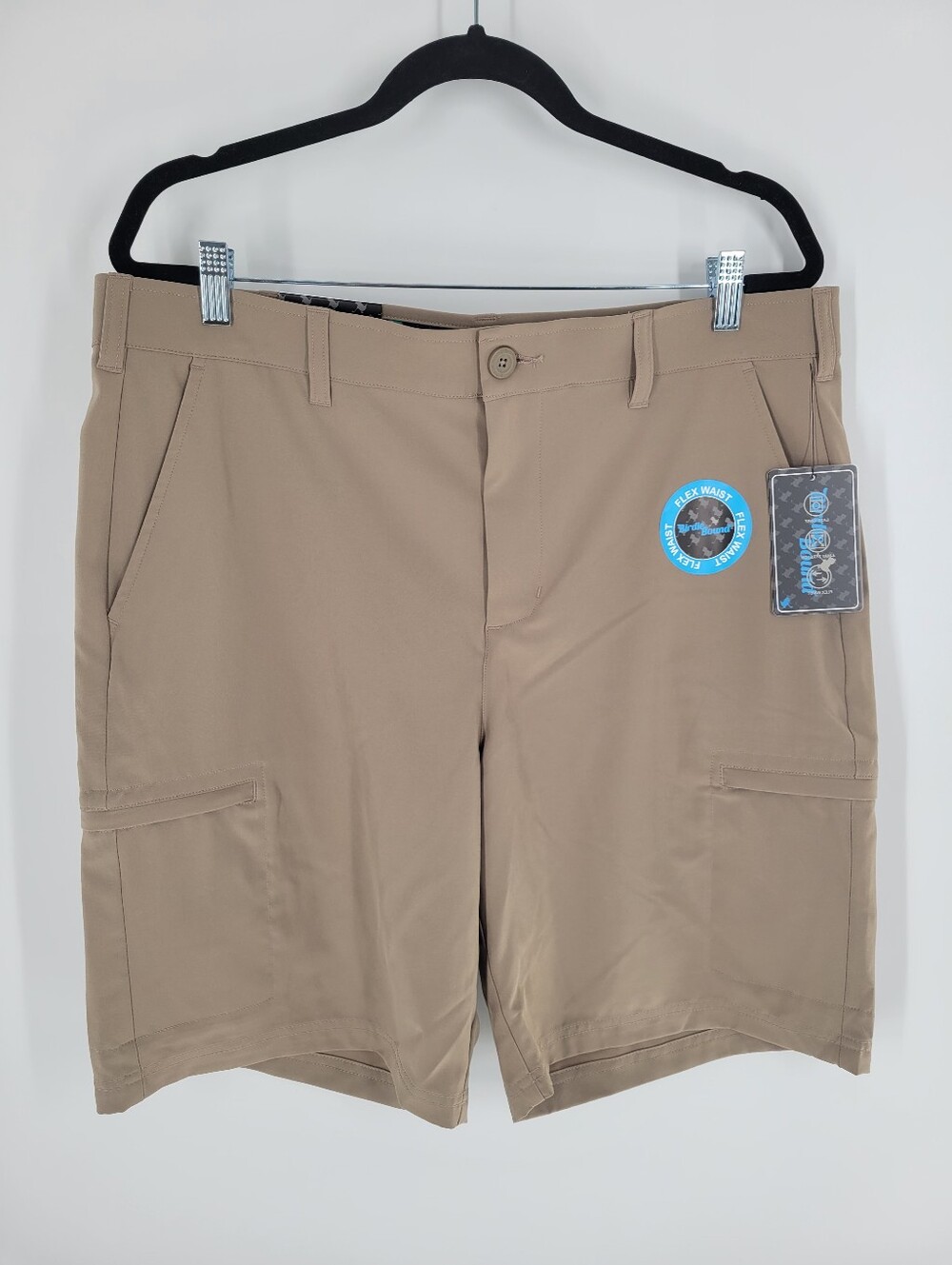 Birdie Bound Men's Tan Performance Cargo Shorts Stretchy Waist Size 36 New